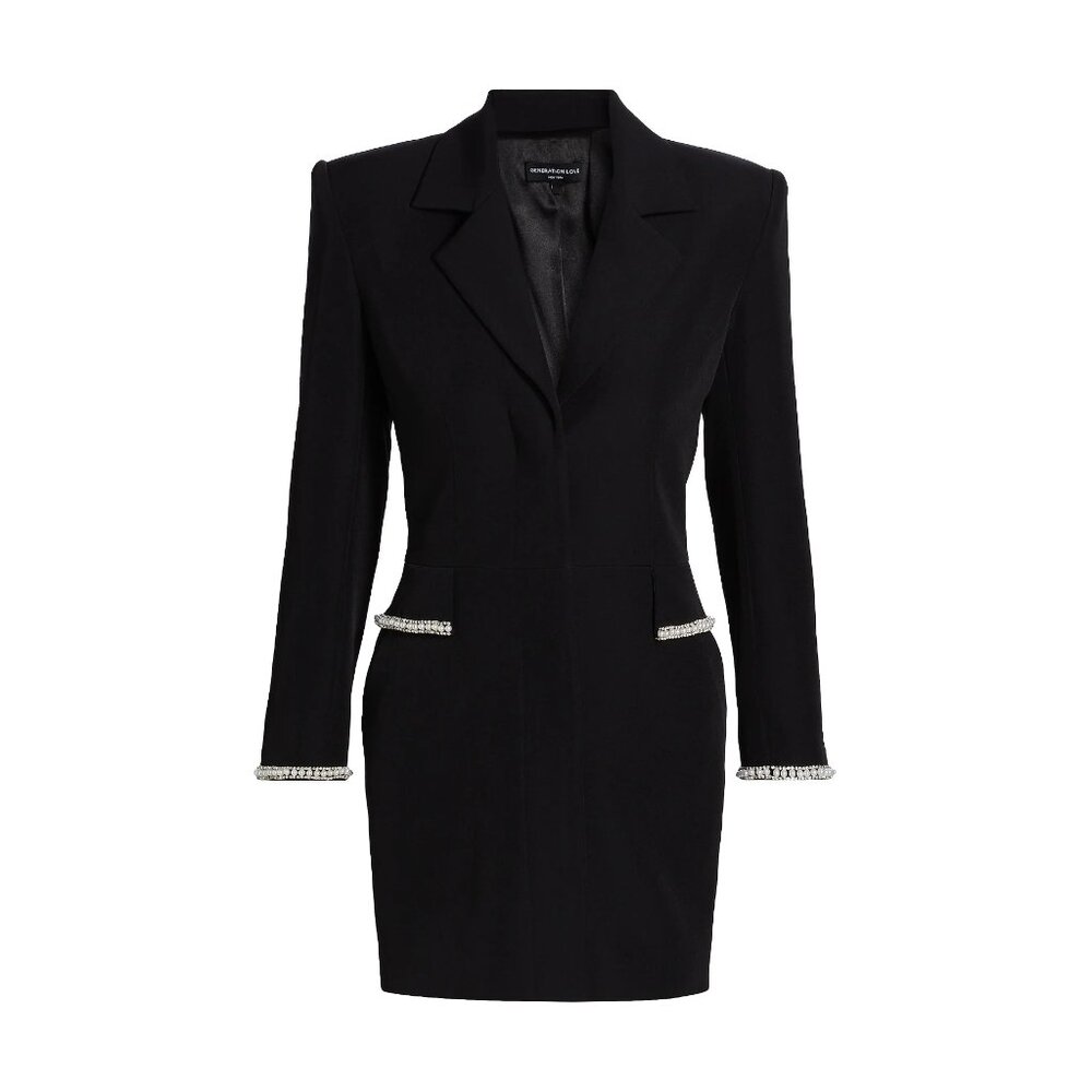 NEW Generation Love, M, Stellina Faux-Pearl-Embellished Crepe Blazer Minidress